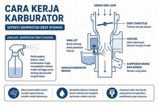 Cara Kerja Karburator Ini Seperti Semprotan Obat Nyamuk