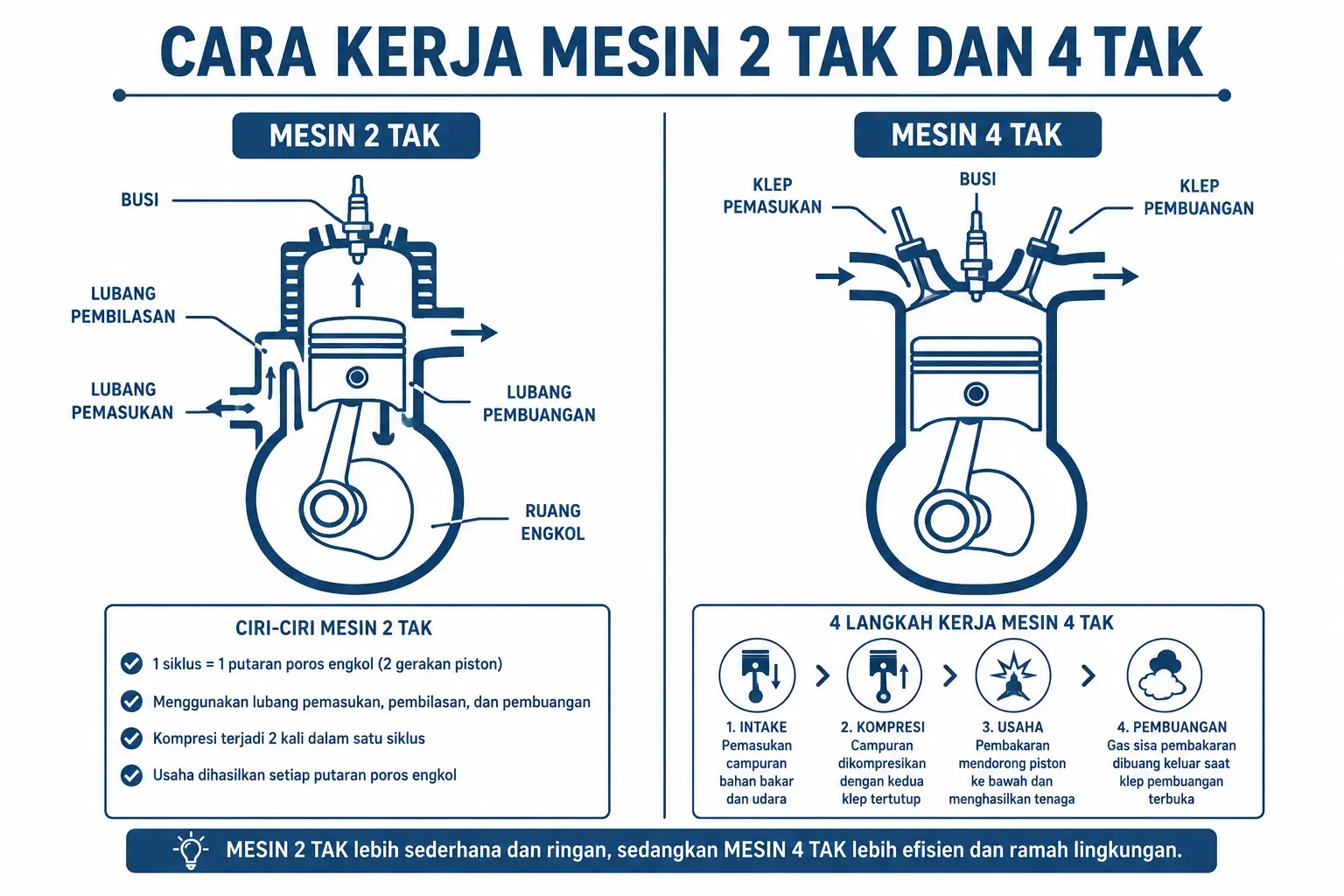 Cara Kerja Mesin 2 Tak Dan 4 Tak