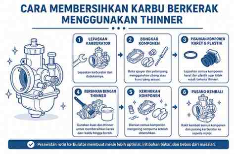 Cara Membersihkan Karbu Berkerak Menggunakan Thinner