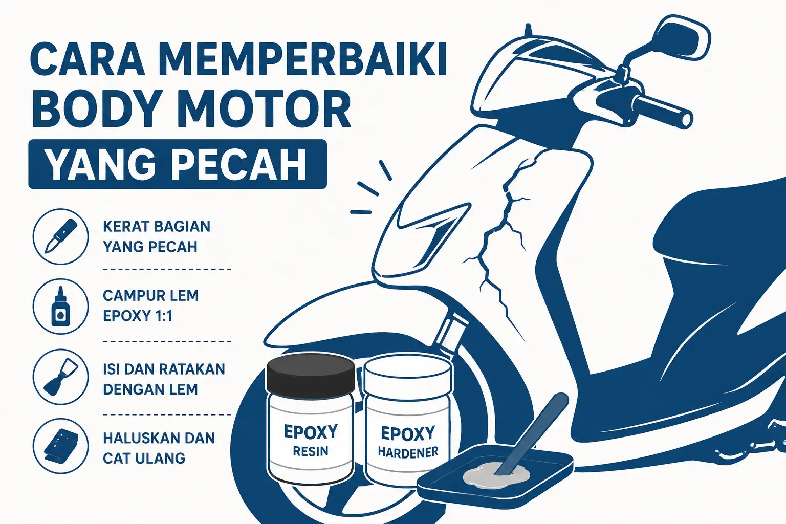 Cara Memperbaiki Body Motor Yang Pecah