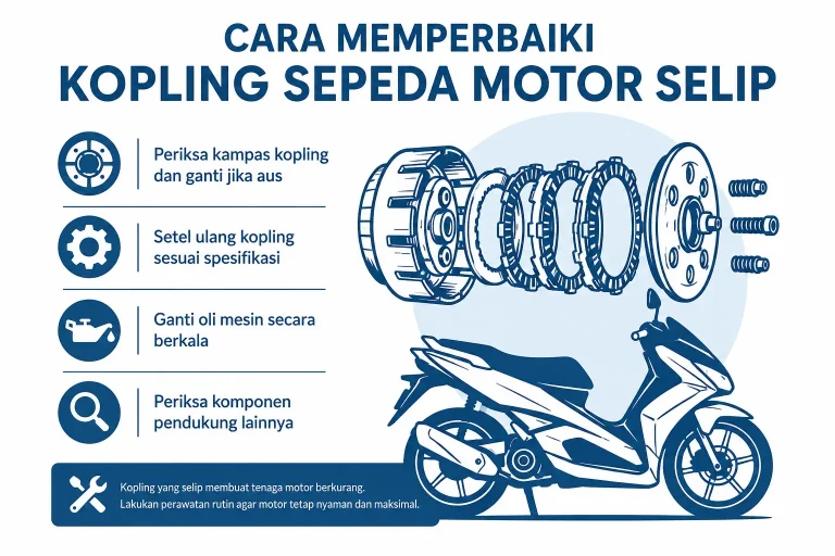 Cara Memperbaiki Kopling Sepeda Motor Selip