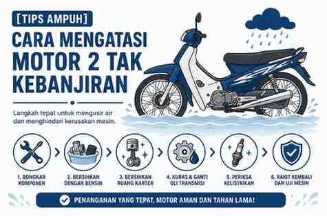 Cara Mengatasi Motor 2 Tak Kebanjiran