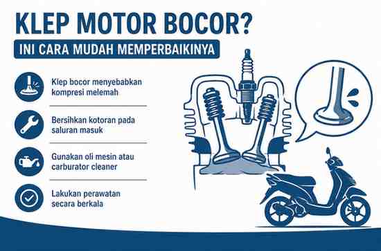 Klep Pada Sepeda Motor Bocor, Ini Cara Mudah Memperbaikinya