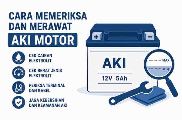 Cara Yang Benar Memeriksa Dan Merawat Aki Motor (Battery)