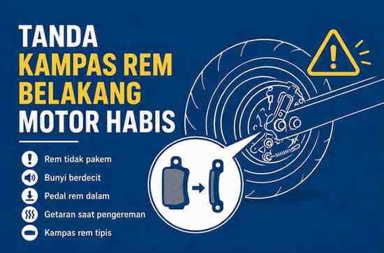 Tanda Kampas Rem Belakang Motor Habis